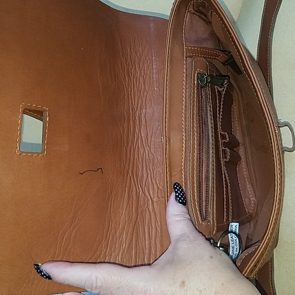 Tan/rust leather crossbody - Picture 3 of 7